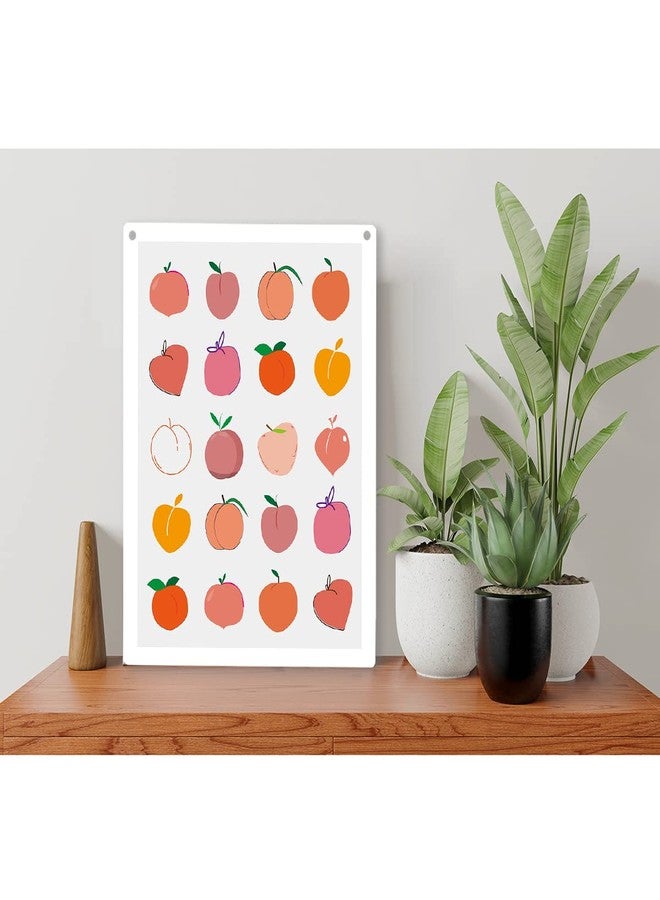 FREHVN Colorful Fruit Peaches Wood Sign Peach Wooden Signs Rustic Hanging Plaque Home Wall Art "8 x 10", Perfect Sign Wall Decor for Home Bathroom Restroom Toilet - Image 5